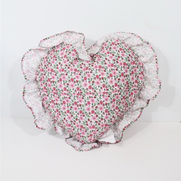 Cath Kidston London Strawberry Heart Ruffle Cushion - Picture 4 of 12